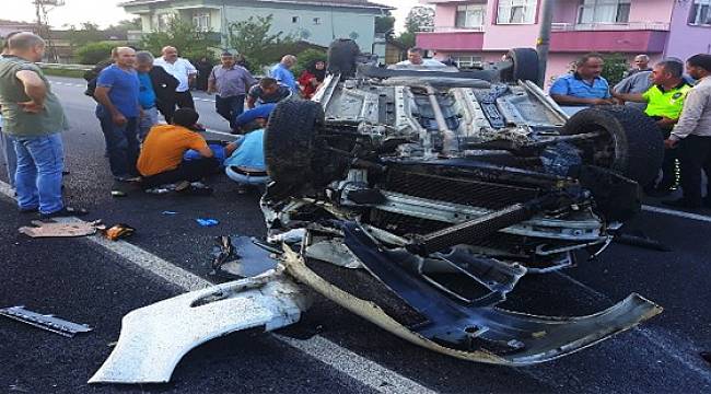 Samsun'da Rize Plakalı Otomobil Takla Attı: 5 Yaralı