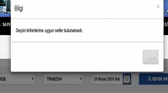 250 Tl'ye Satılan Rize-Trabzon Otobüs Biletlerinin İnternet Üzerinden Satışı Kaldırıldı Ama...