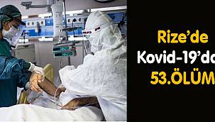 Rize'de Koronavirüsten 53. Ölüm