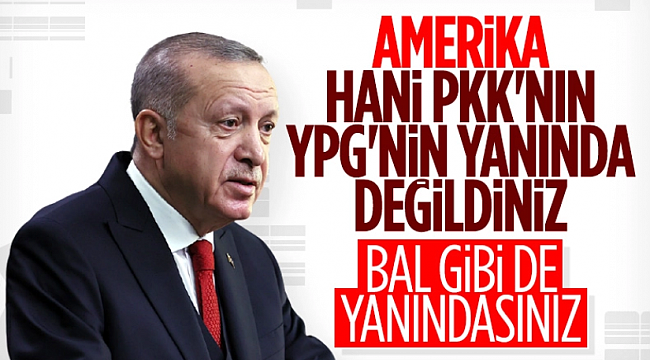 Erdoğan'dan ABD'ye tepki: Bal gibi de PKK'nın yanındasınız